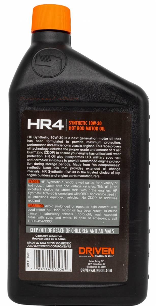 Driven Racing Oil 01506 Driven Racing Oil HR4 Synthetic High Performance Motor Oil - Zander Auto Parts