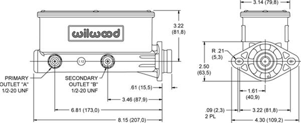 Wilwood Disc Brakes 260-8556 Wilwood Aluminum Tandem Master Cylinders - Zander Auto Parts