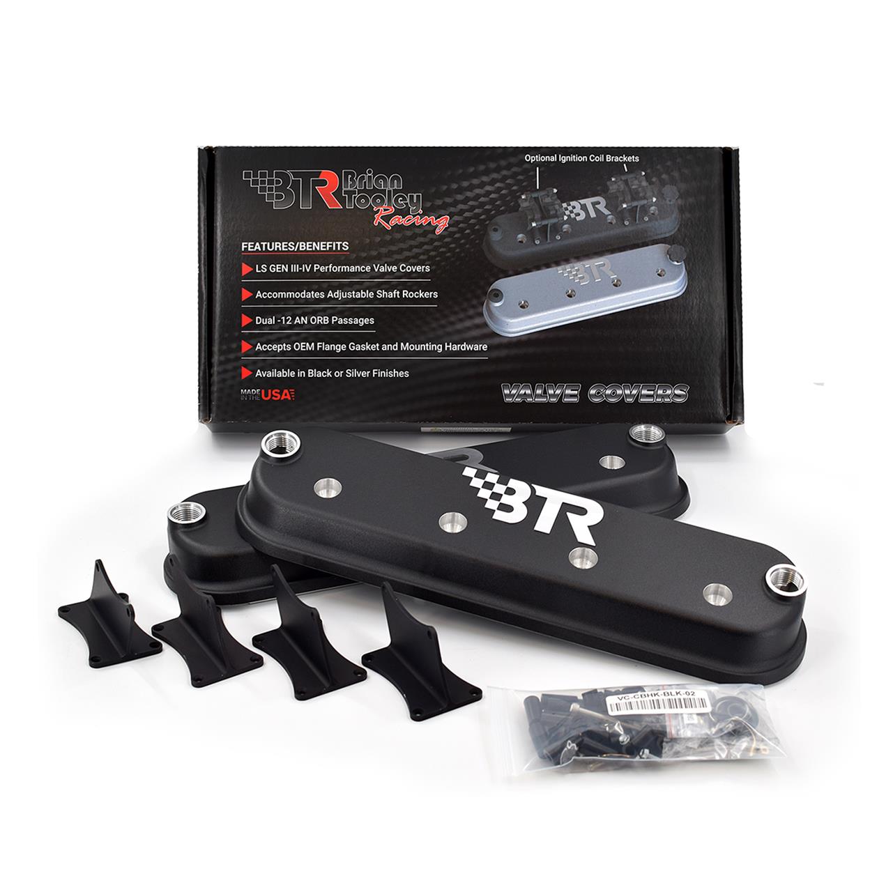 Brian Tooley Racing VCA-02-BLK-CM BTR Valve Covers - Zander Auto Parts