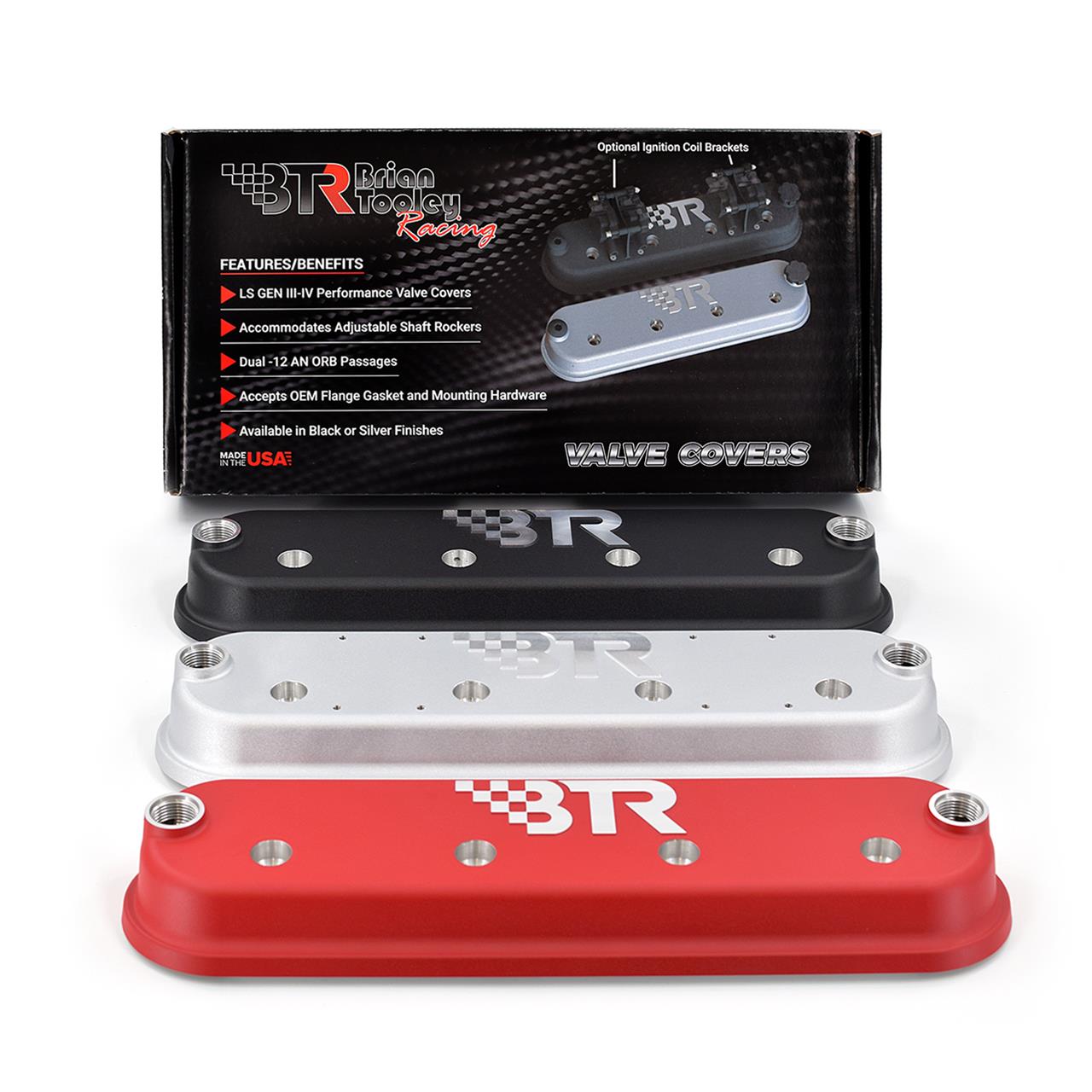Brian Tooley Racing VCA-02-BLK-CM BTR Valve Covers - Zander Auto Parts