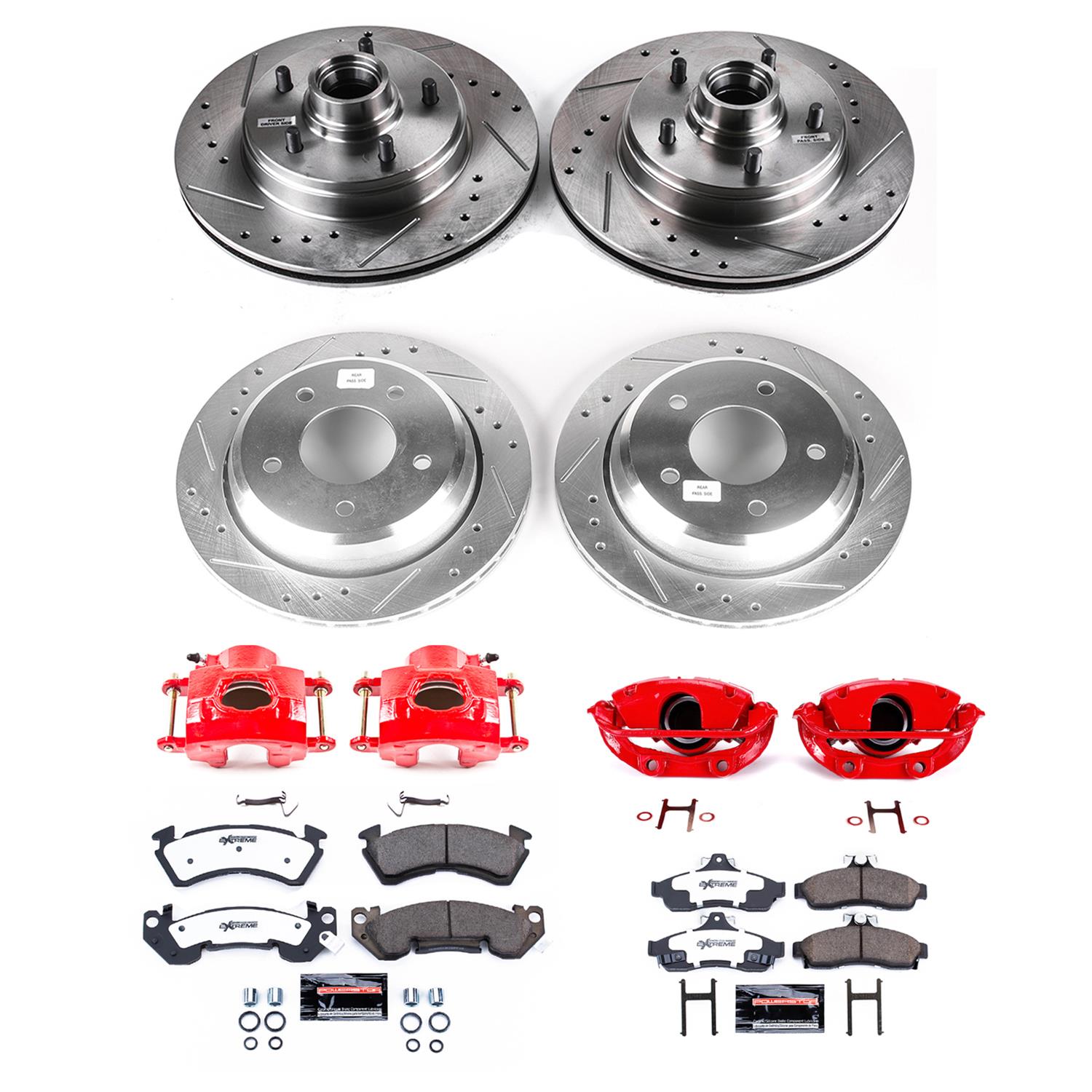 PowerStop KC4338-26 PowerStop Z26 Street Warrior Brake Upgrade Kits with Calipers - Zander Auto Parts