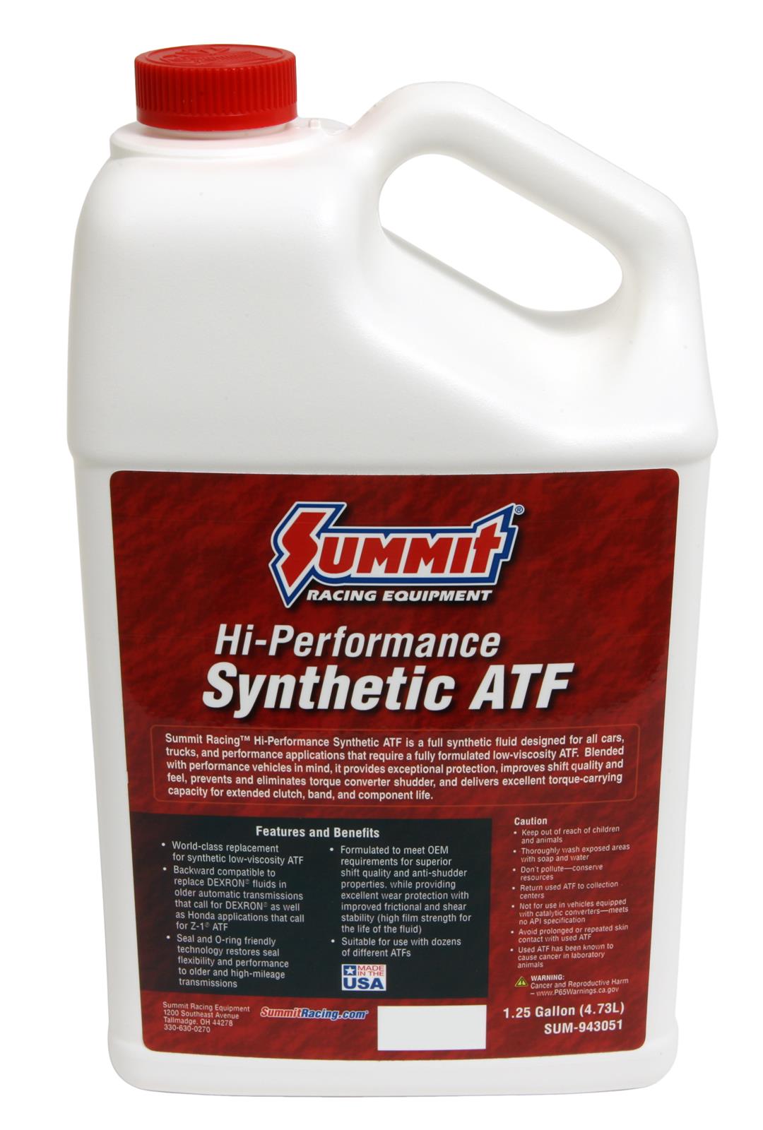 Summit Racing SUM-943051 Summit Racing™ Hi-Performance Synthetic ATF - Zander Auto Parts