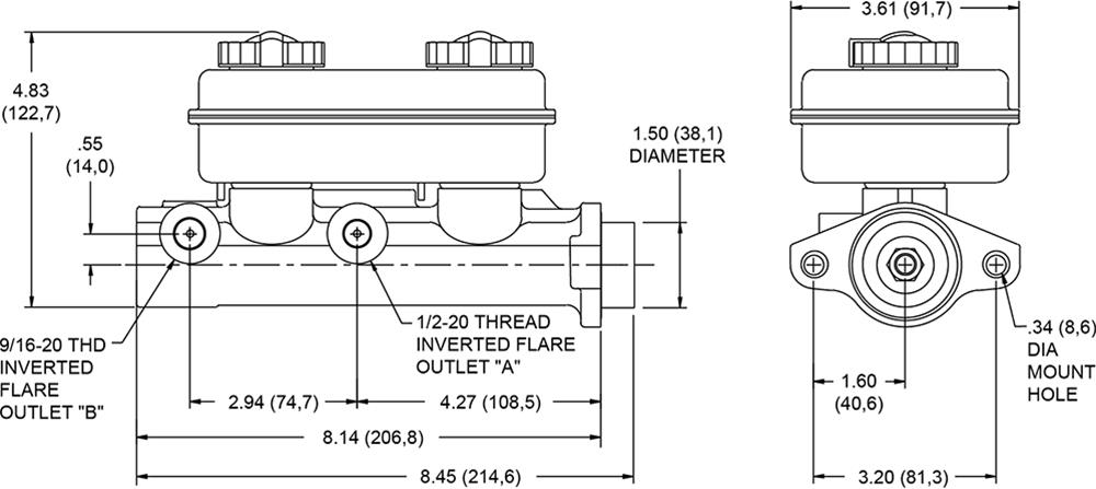 Wilwood Disc Brakes 260-4894 Wilwood Aluminum Master Cylinders - Zander Auto Parts