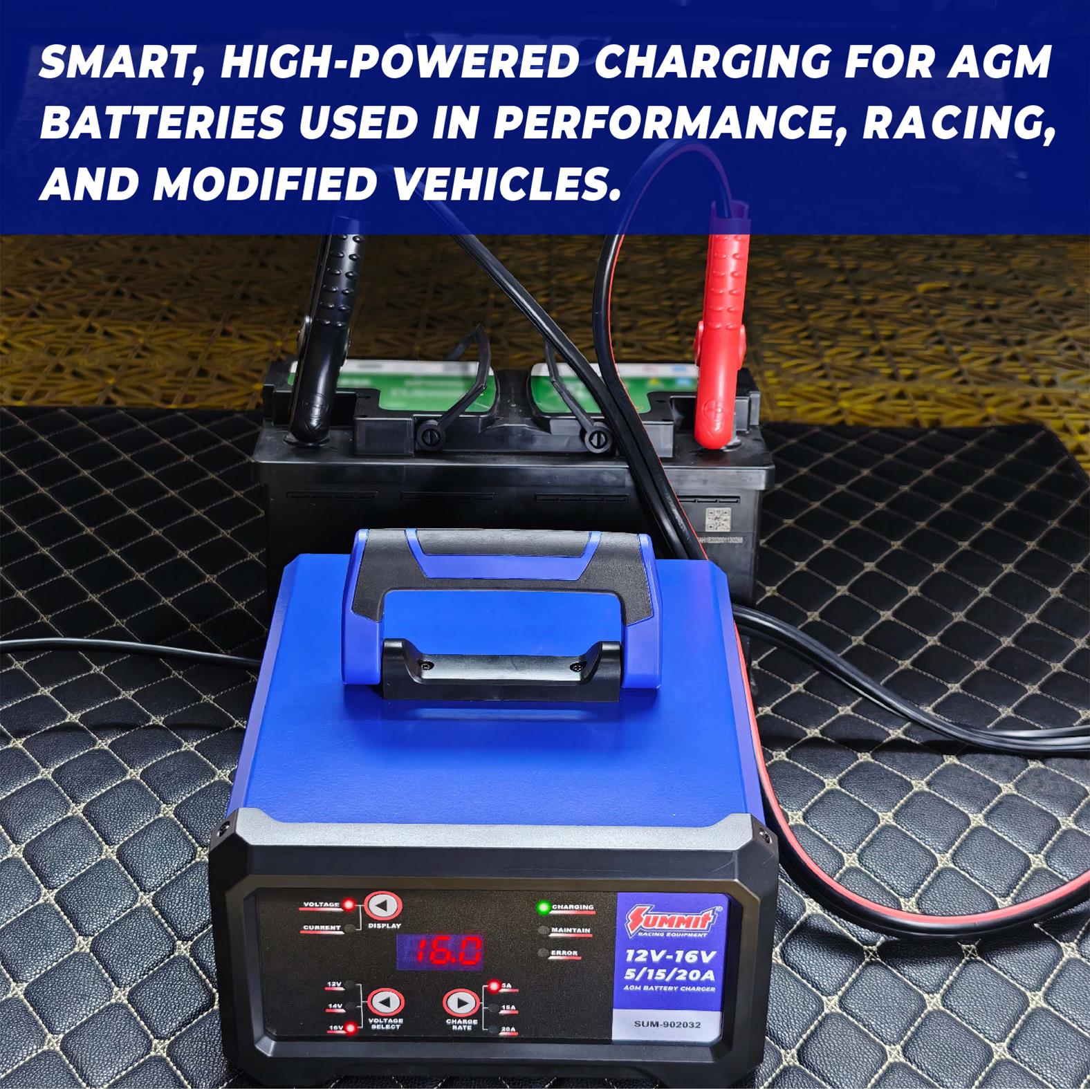Summit Racing SUM-902032 Summit Racing™ 12V-16V AGM Battery Chargers - Zander Auto Parts