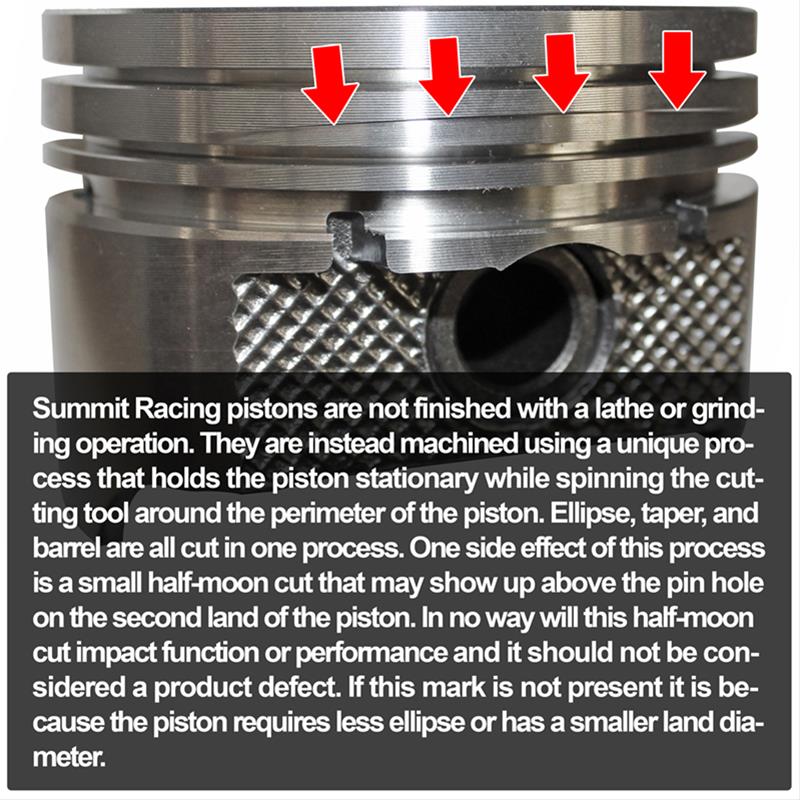 Summit Racing SUM-17351C-30 Summit Racing™ Coated Hypereutectic Pistons - Zander Auto Parts