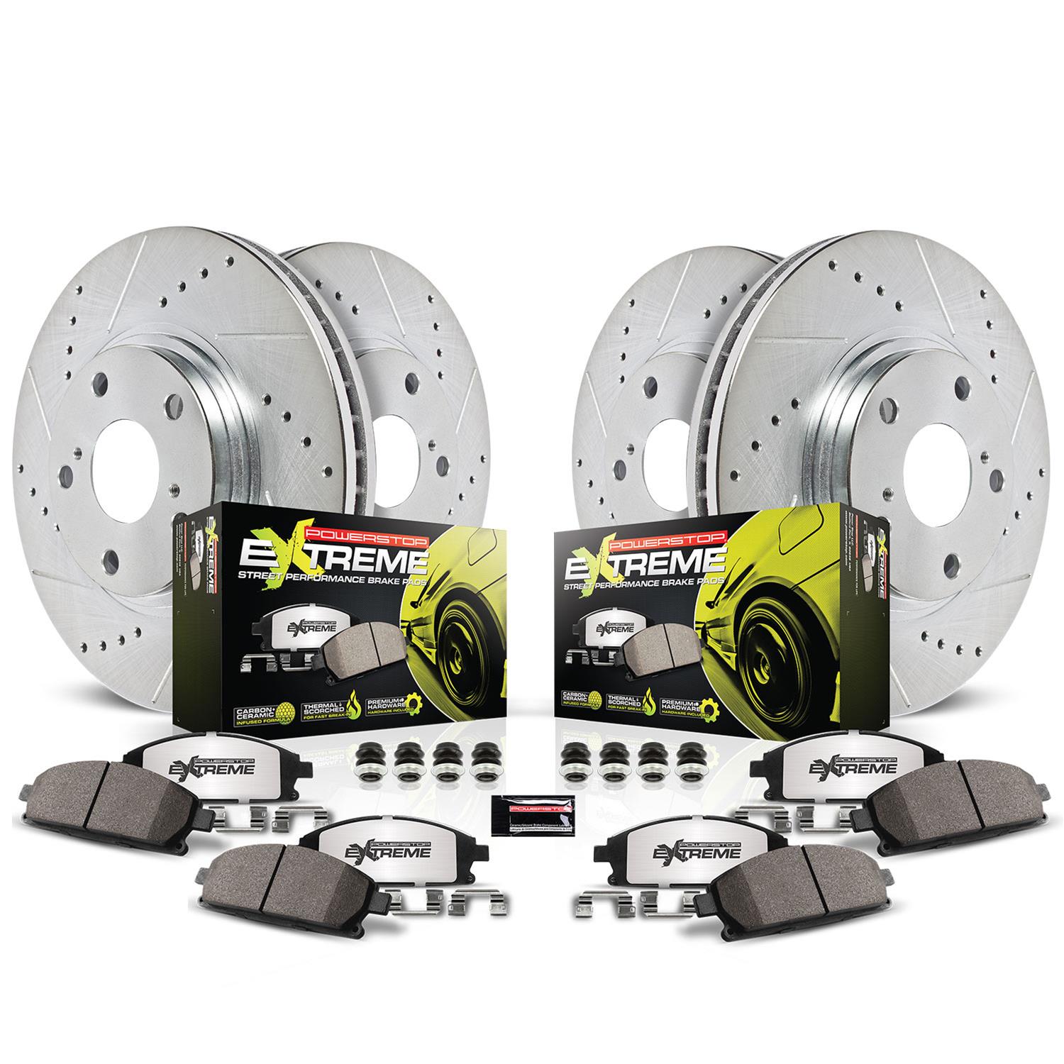 PowerStop K4400-26 PowerStop Z26 Street Warrior Brake Upgrade Kits - Zander Auto Parts