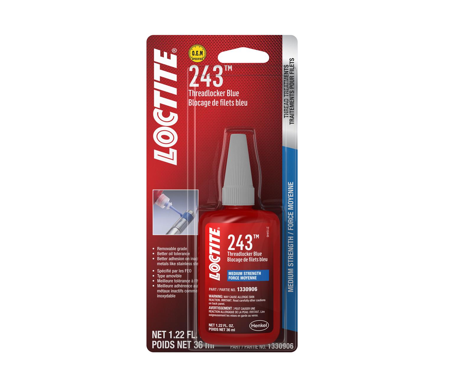 Loctite 1330906 Loctite Threadlocker 243 Medium Strength - Zander Auto Parts