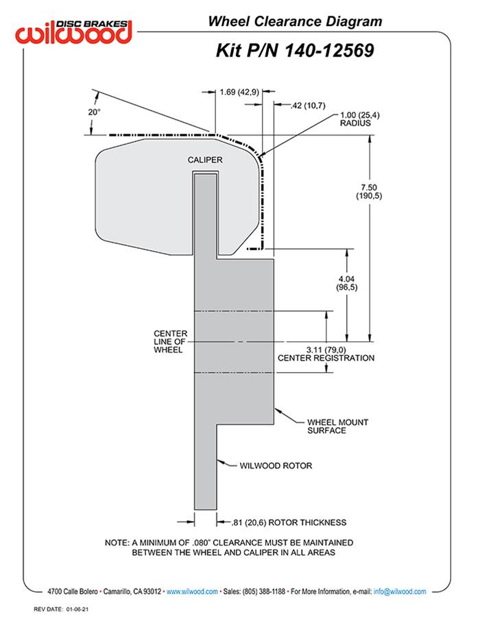 Wilwood Disc Brakes 140-12569-DR Wilwood D154 Rear Parking Brake Kits - Zander Auto Parts