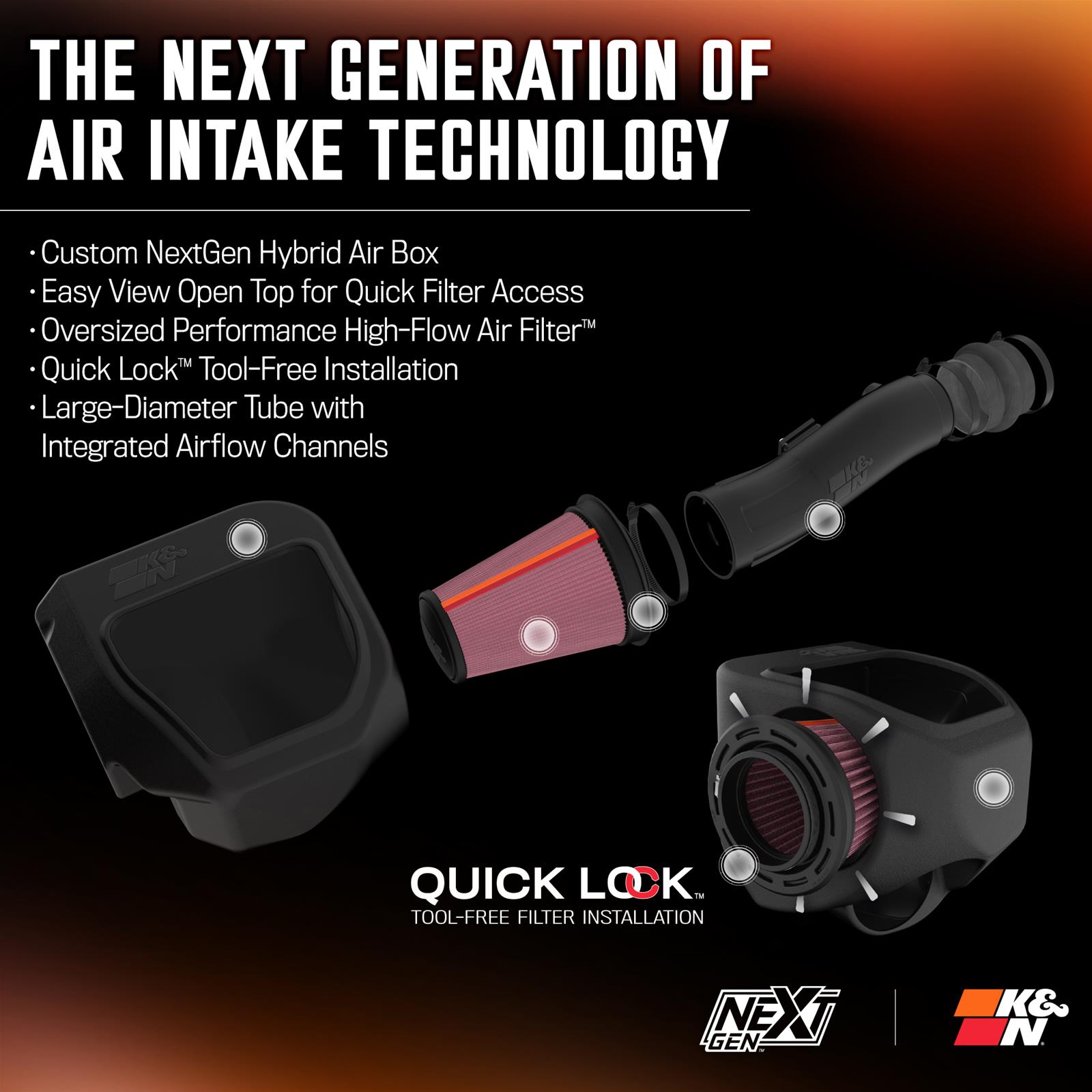 K&N 50-1598 K&N 50 Series NextGen Cold Air Intake Kits - Zander Auto Parts