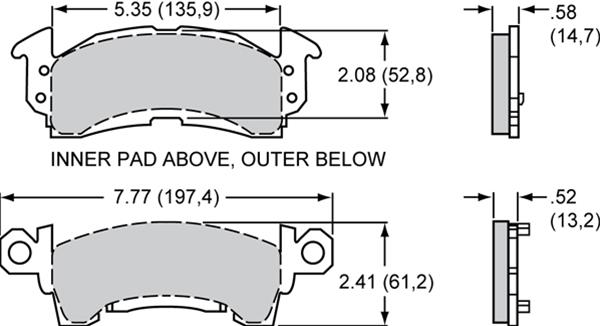 Wilwood Disc Brakes 150-20-D52K Wilwood Smart Pad BP-20 Brake Pads - Zander Auto Parts