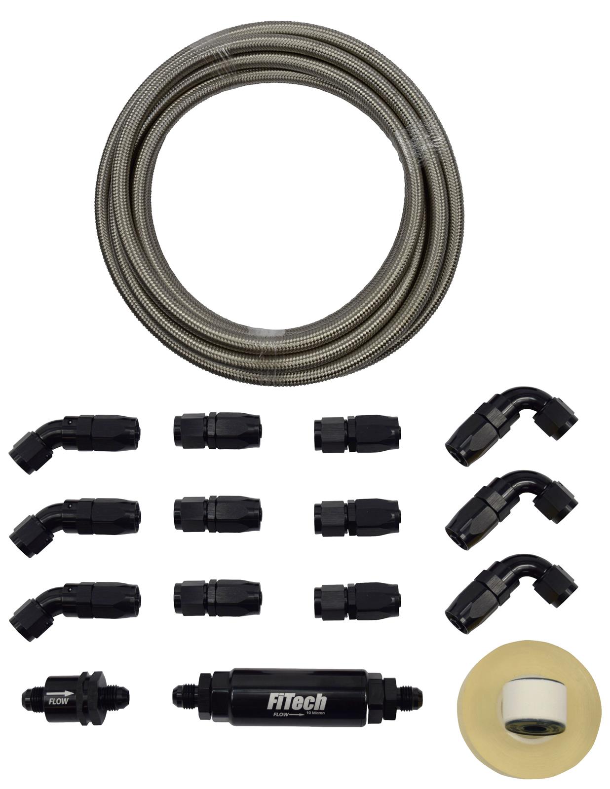 FiTech Fuel Injection 51001 FiTech Stainless Steel Fuel Line Kits - Zander Auto Parts