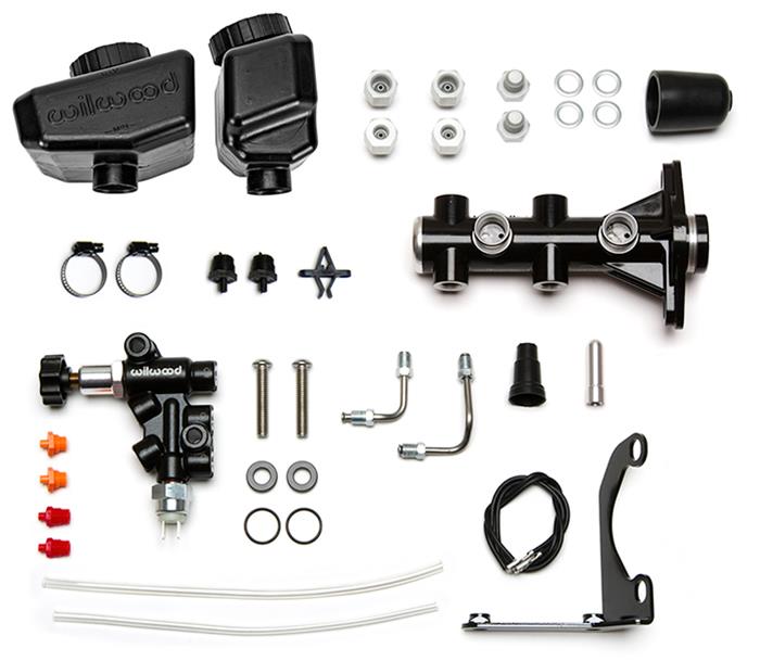 Wilwood Disc Brakes 261-16962-BK Wilwood Remote Tandem Master Cylinder Kits with GM-Style Angled Reservoirs - Zander Auto Parts