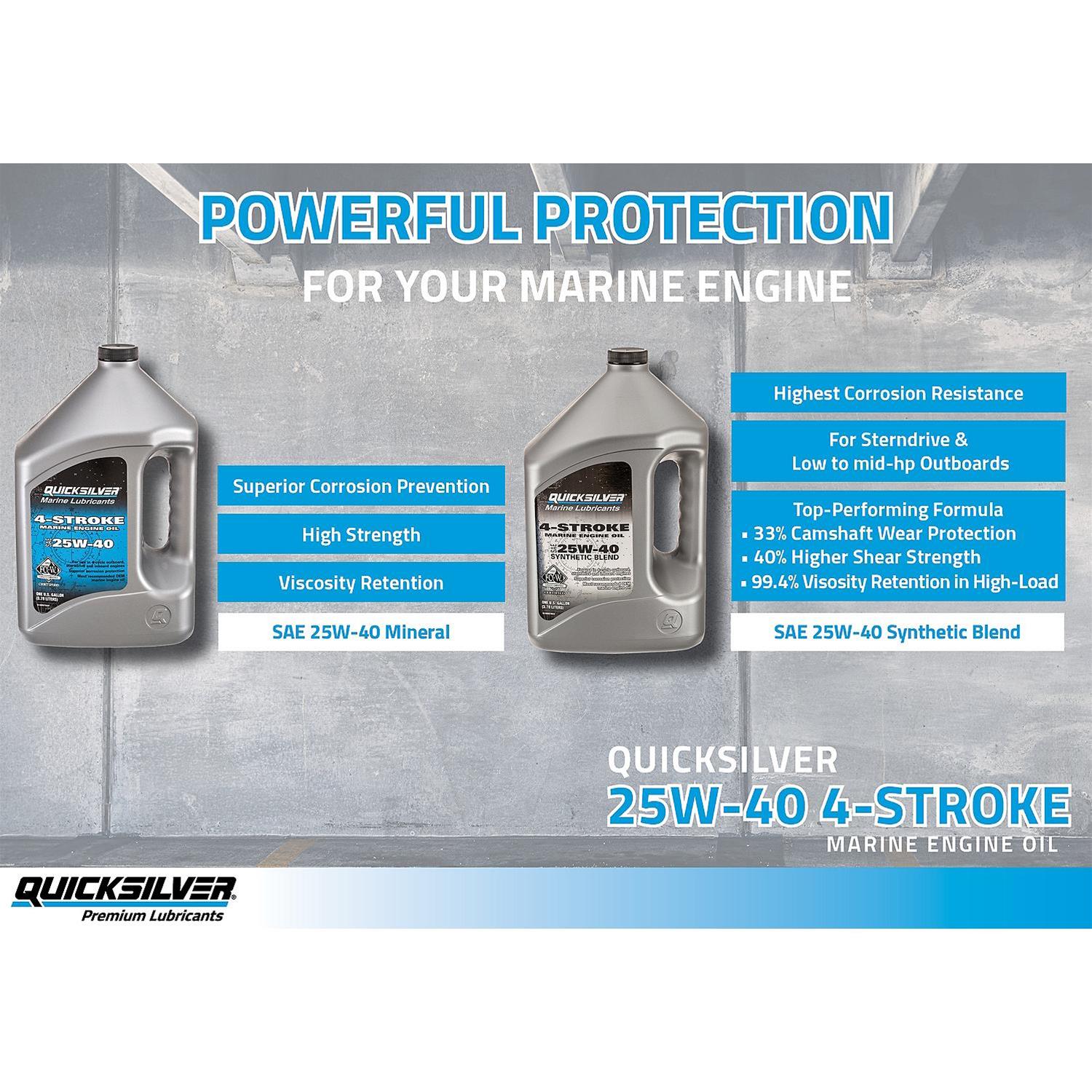 Quicksilver 8M0078623 Quicksilver 4-Stroke Marine Synthetic Blend Engine Oil - Zander Auto Parts