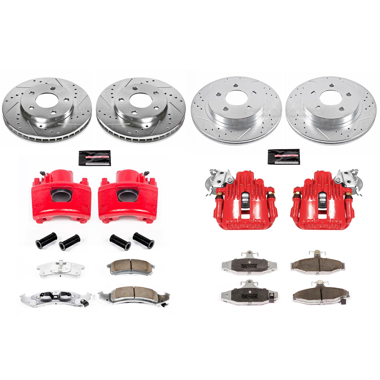 PowerStop KC1535-26 PowerStop Z26 Street Warrior Brake Upgrade Kits with Calipers - Zander Auto Parts