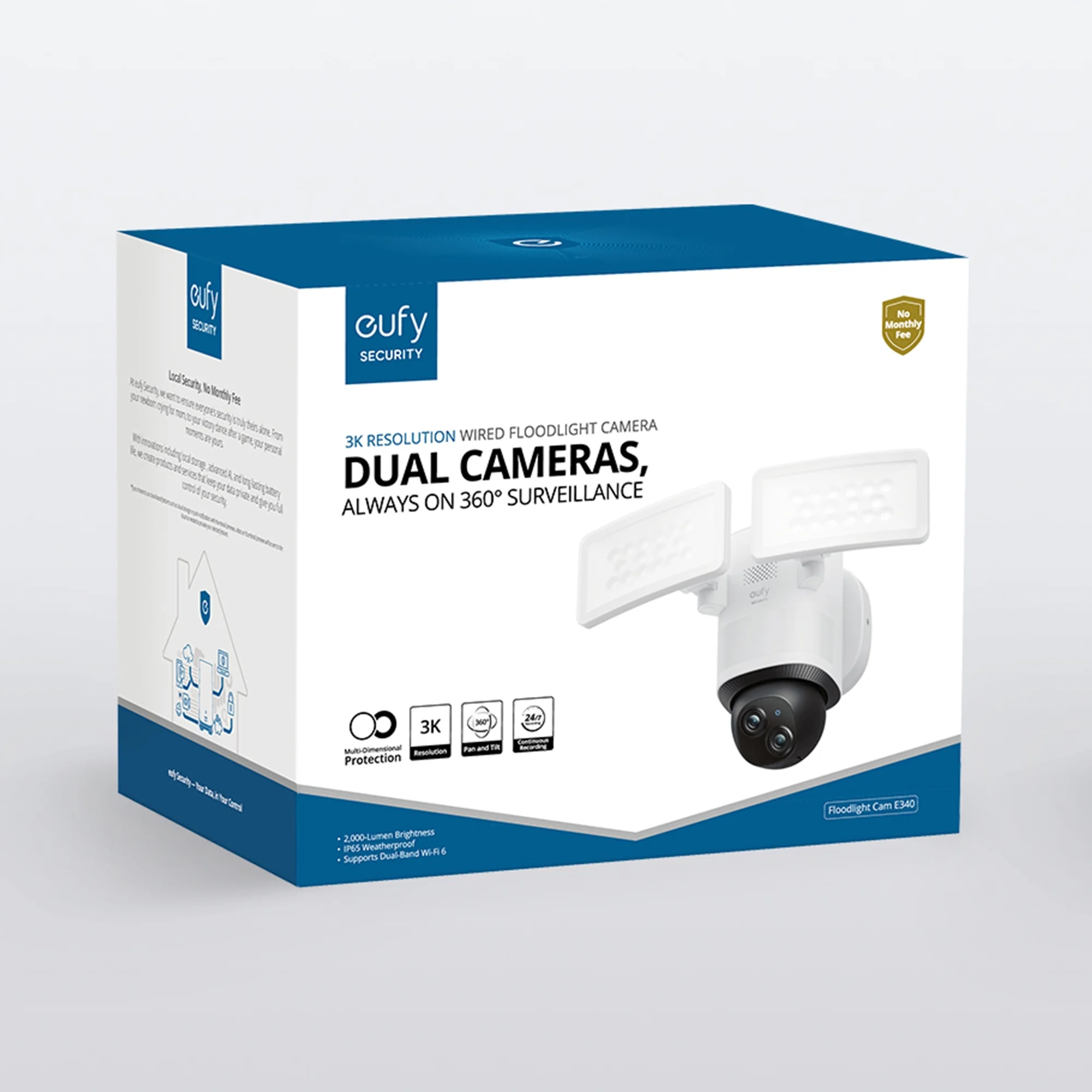 eufy Security Floodlight Camera E340 Wired Dual Camera, 360° Pan \u0026 Tilt, Wi-Fi 6, No Monthly Fee - Zander Auto Parts