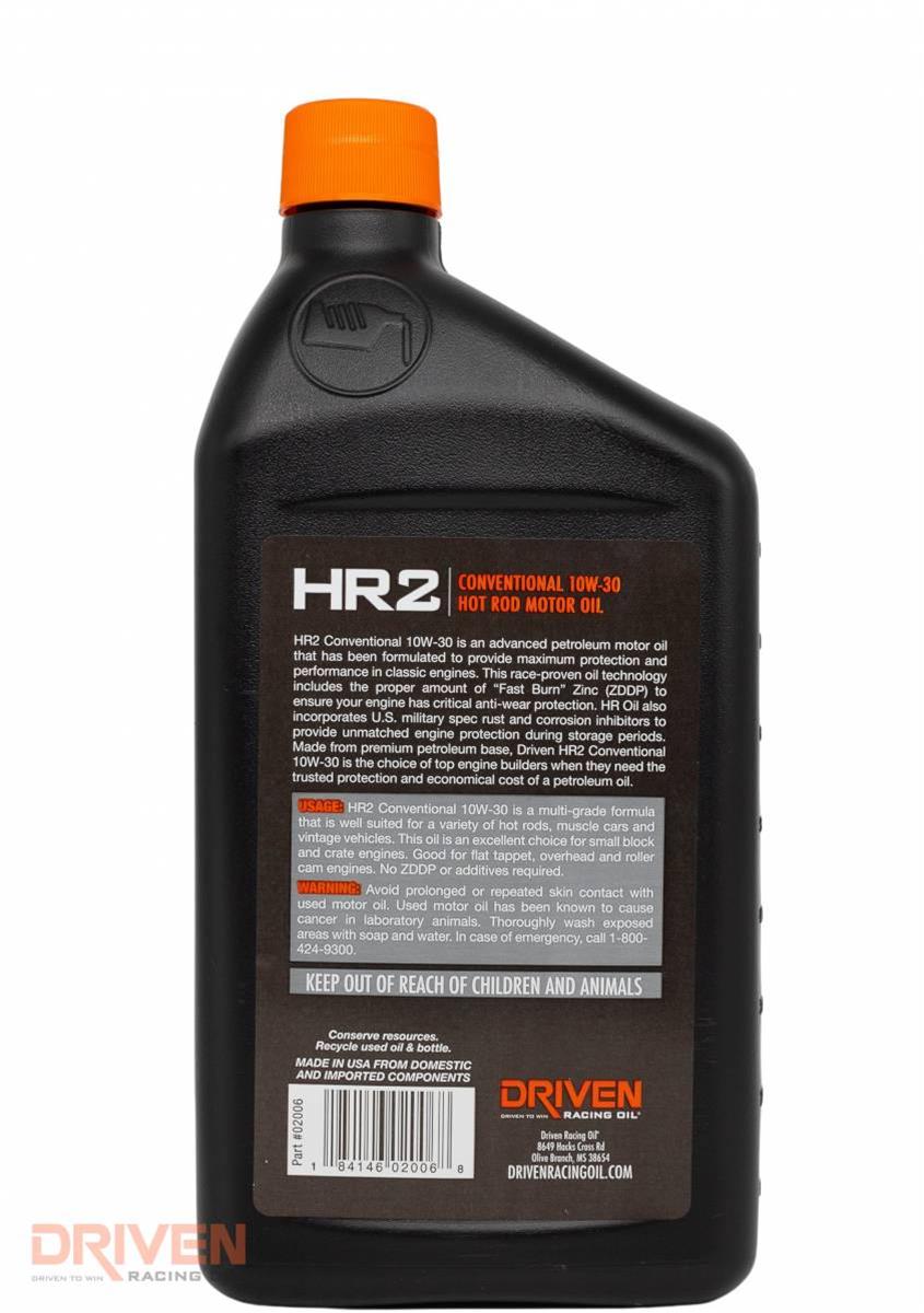 Driven Racing Oil 02006 Driven Racing Oil HR2 Conventional High Performance Motor Oil - Zander Auto Parts