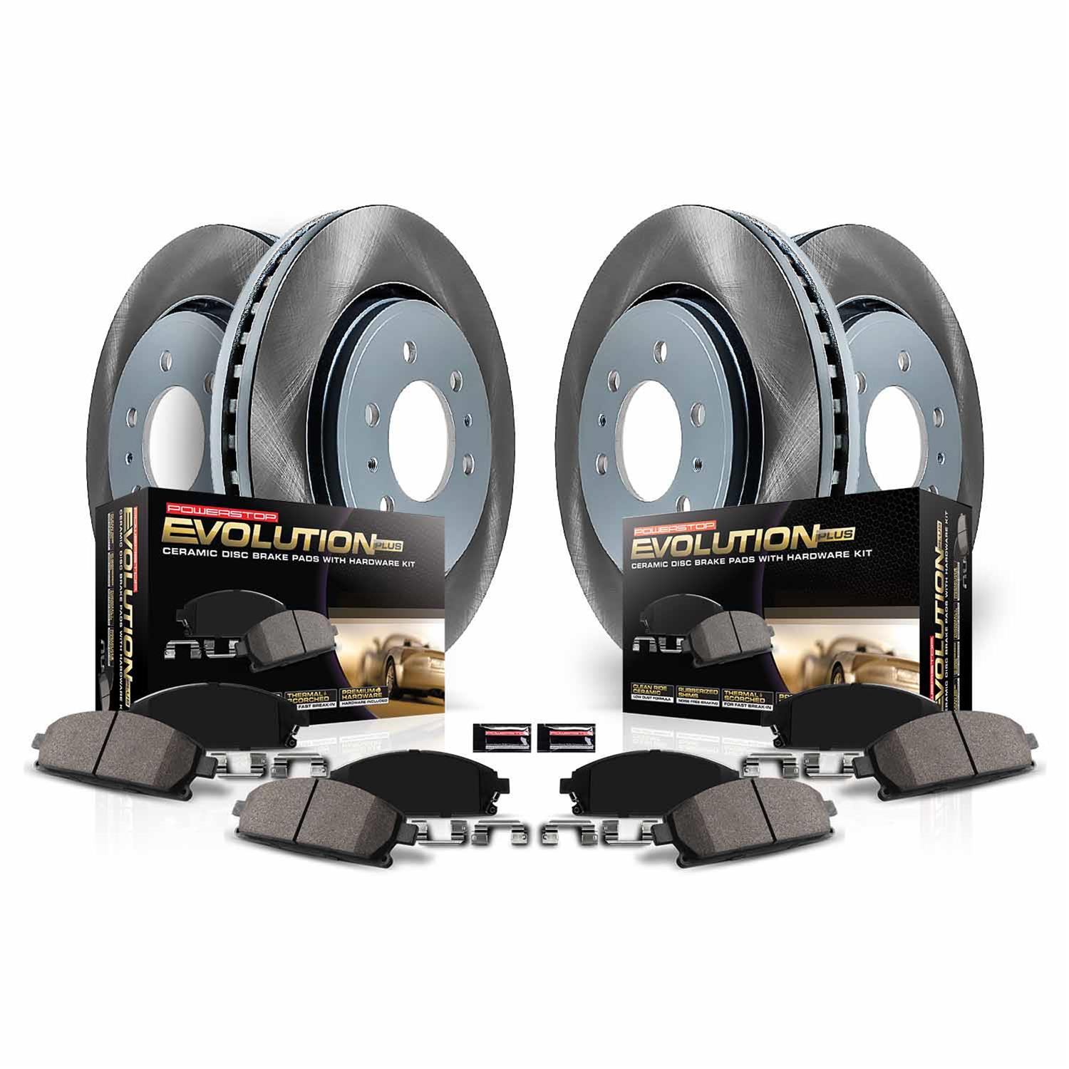 PowerStop SC8172 PowerStop Z17 Evolution Plus Semi-Coated Rotor Brake Kits - Zander Auto Parts