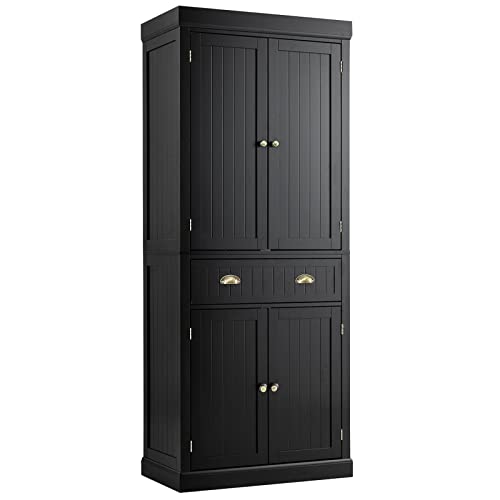 Tangkula Freestanding Cupboard Traditional Adjustable - Zander Auto Parts