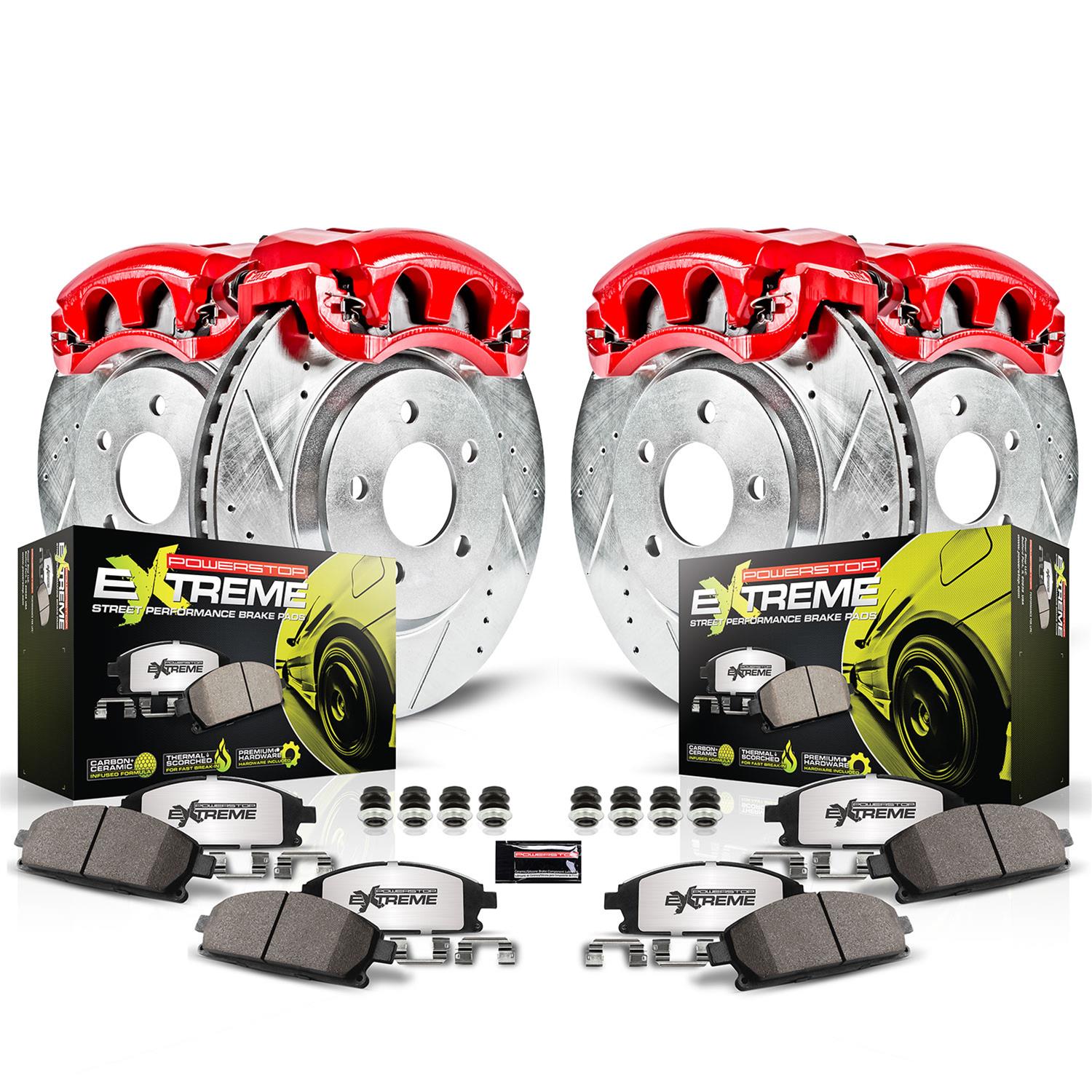 PowerStop KC1305D-26 PowerStop Z26 Street Warrior Brake Upgrade Kits with Calipers - Zander Auto Parts