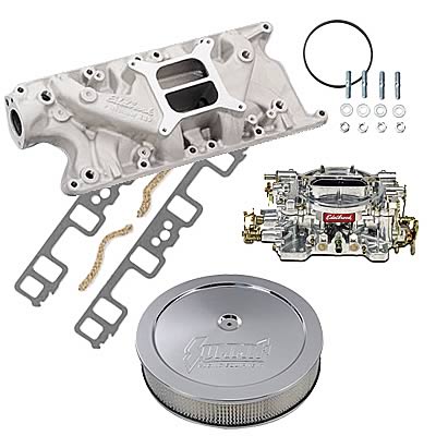 Summit Racing 03-0126 Summit Racing™ Intake Manifold, Carburetor, and Air Cleaner Pro Packs - Zander Auto Parts