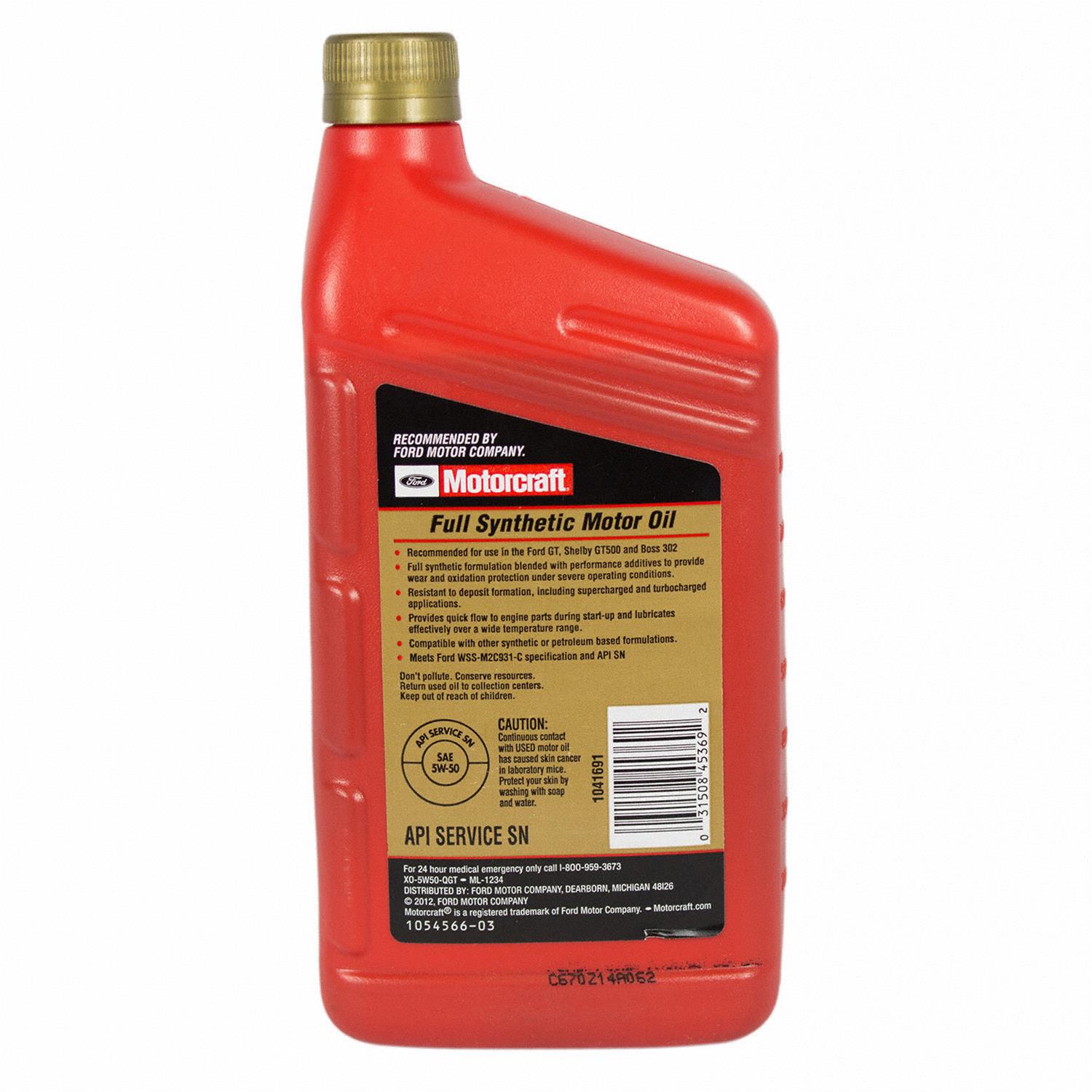 Motorcraft XO5W50QGT Motorcraft Synthetic Motor Oil - Zander Auto Parts