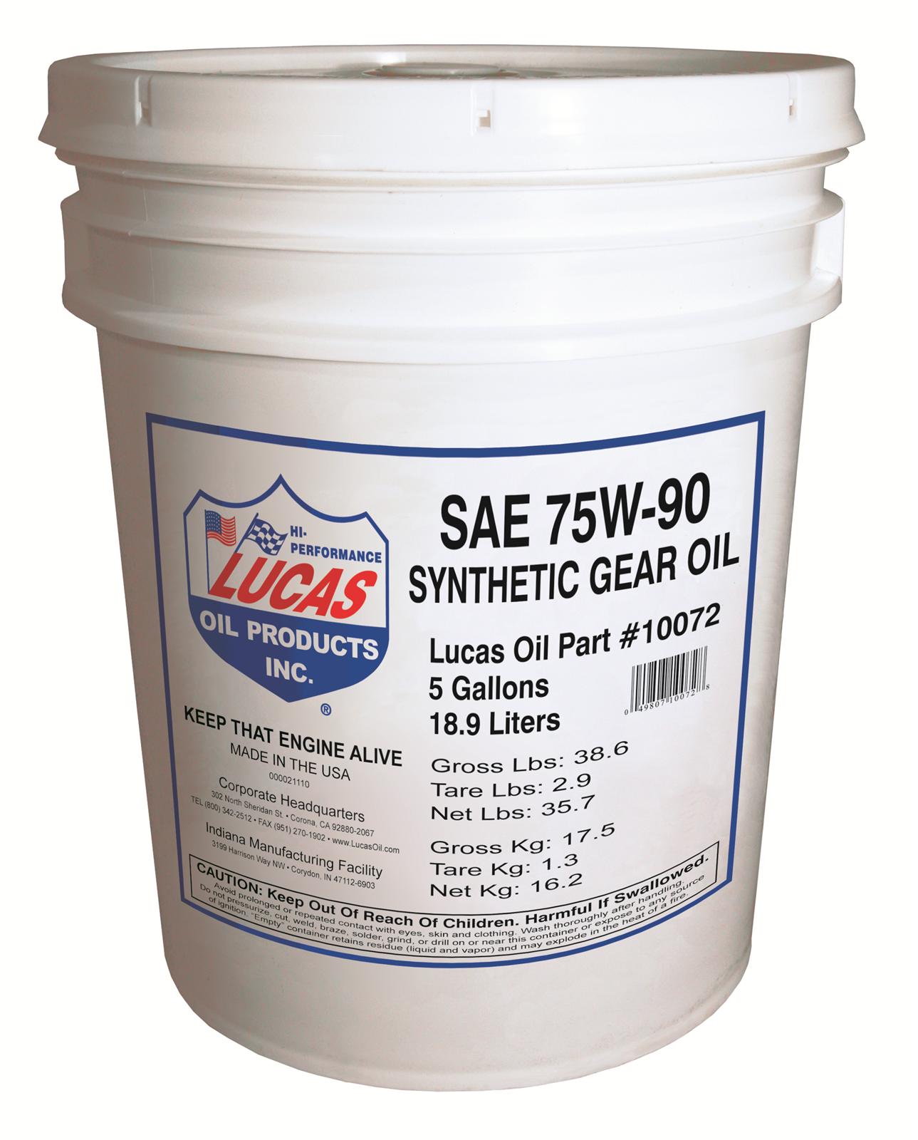 Lucas Oil 10072 Lucas Pure Synthetic Gear Oil - Zander Auto Parts