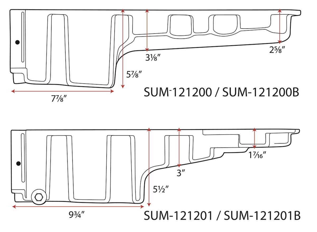 Summit Racing SUM-121200 Summit Racing™ Pro LS Cast Aluminum Oil Pans - Zander Auto Parts