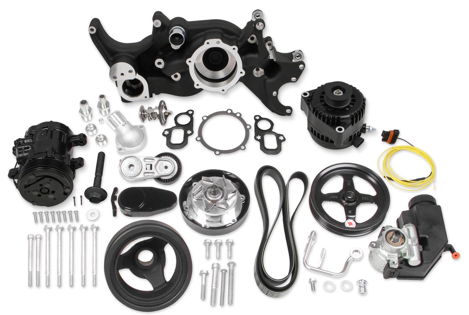 Holley 20-205BK Holley Mid-Mount Complete Accessory Systems - Zander Auto Parts