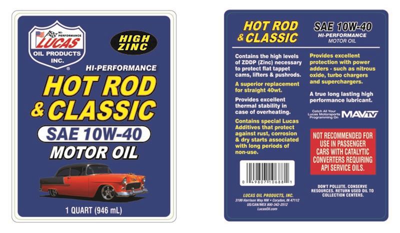 Lucas Oil 10688-1 Lucas Hot Rod and Classic Car Motor Oil - Zander Auto Parts