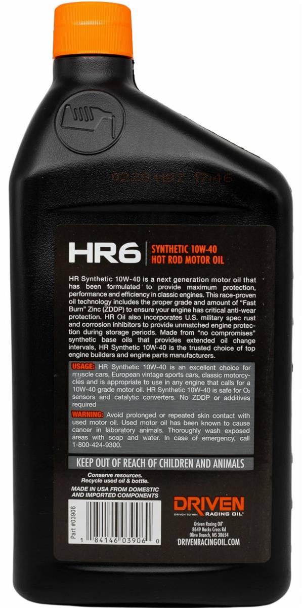 Driven Racing Oil 03906 Driven Racing Oil HR6 Hot Rod Motor Oil - Zander Auto Parts