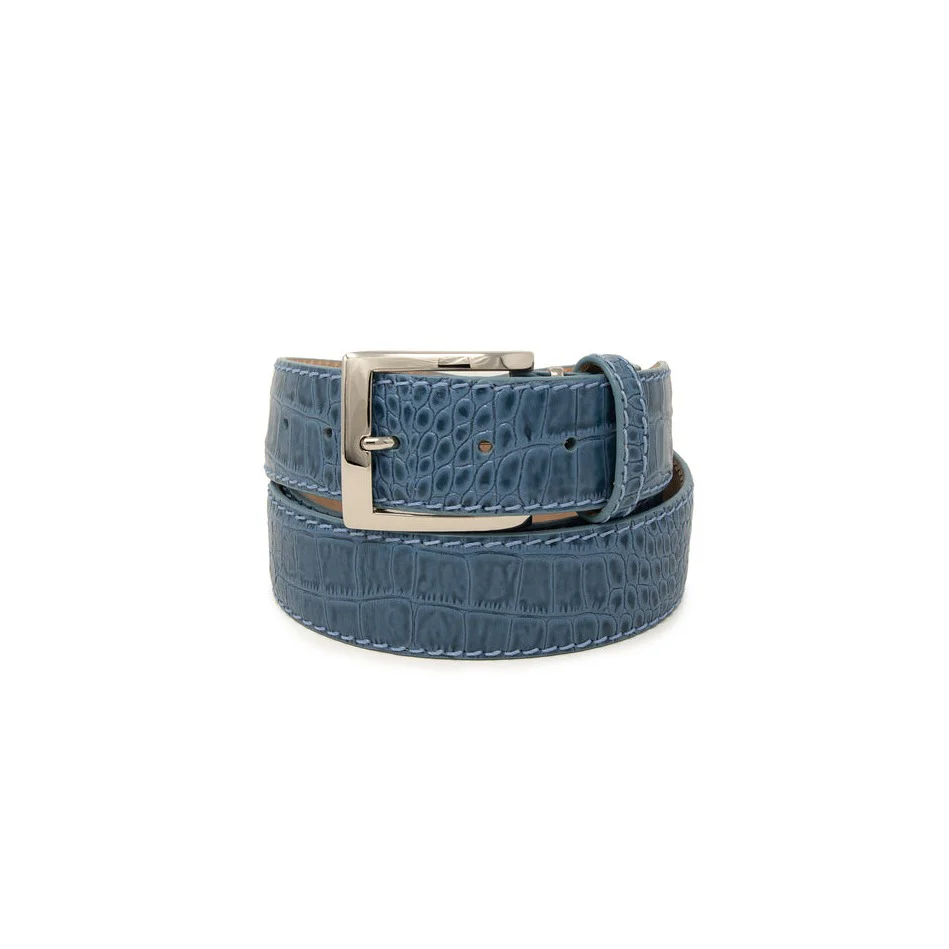 Italian Matte Mock Crocodile - Blue Jean - 40mm - Up to 50