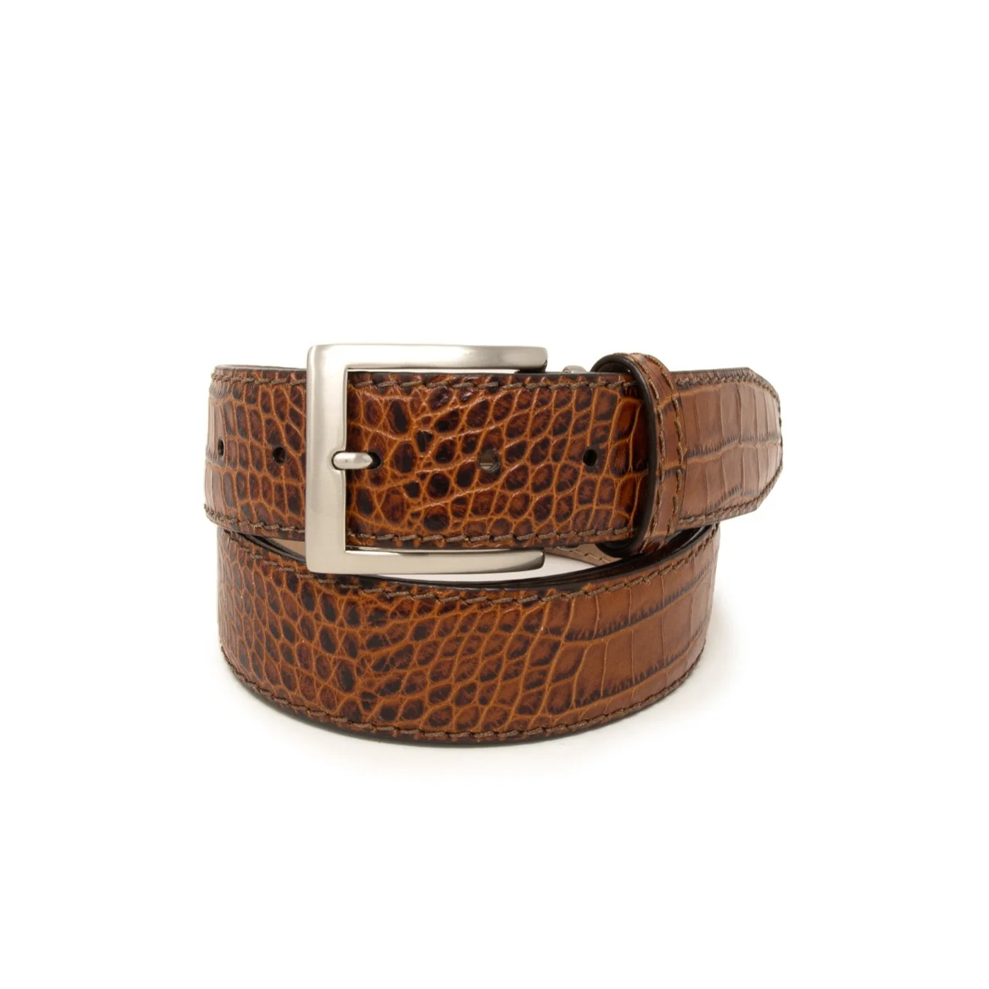 Italian Matte Mock Crocodile - Cognac - 40mm - Up to 50