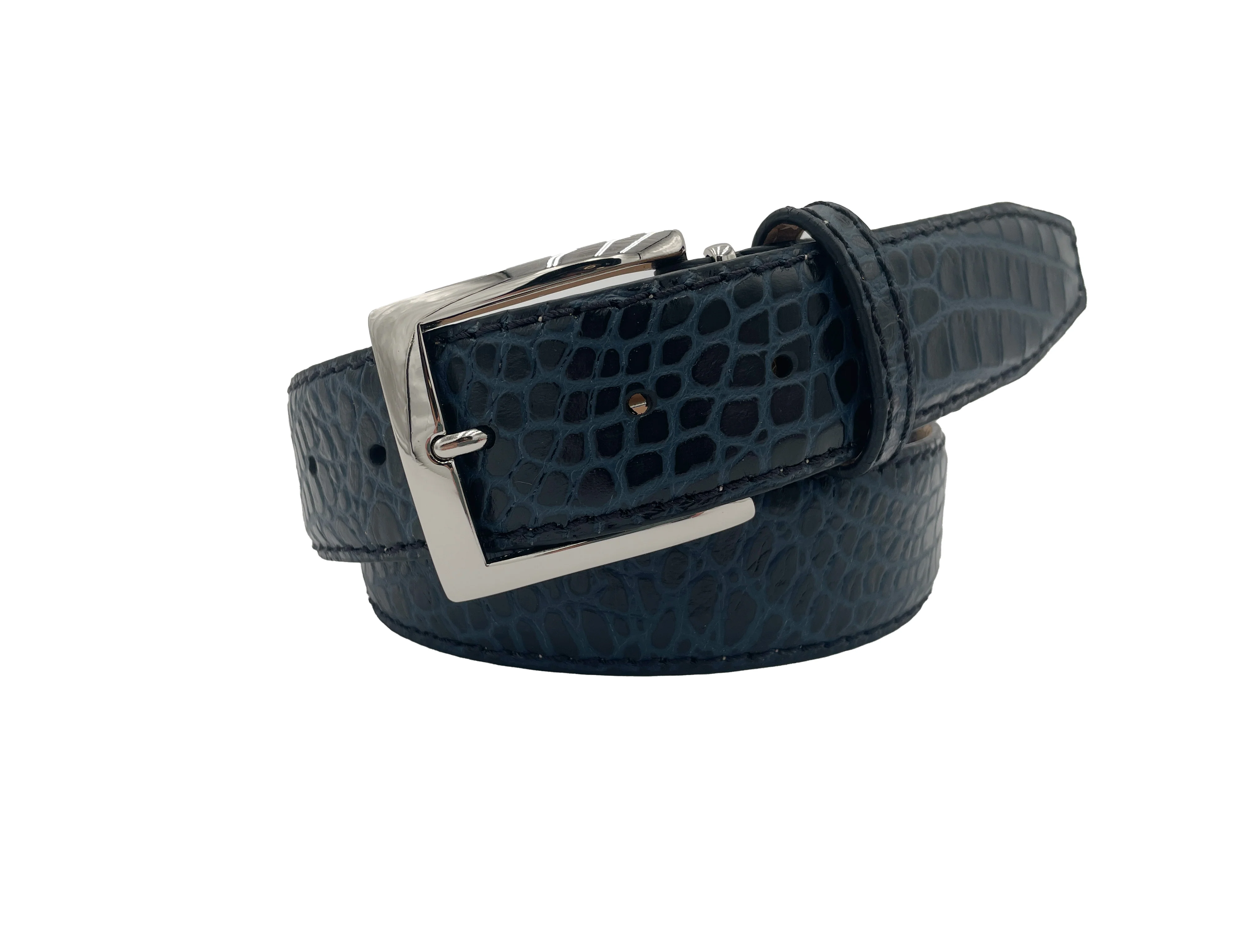 Two-Toned Mock Croc Belt - Ocean Black - 40mm - Up to 50